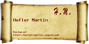 Hefler Martin névjegykártya